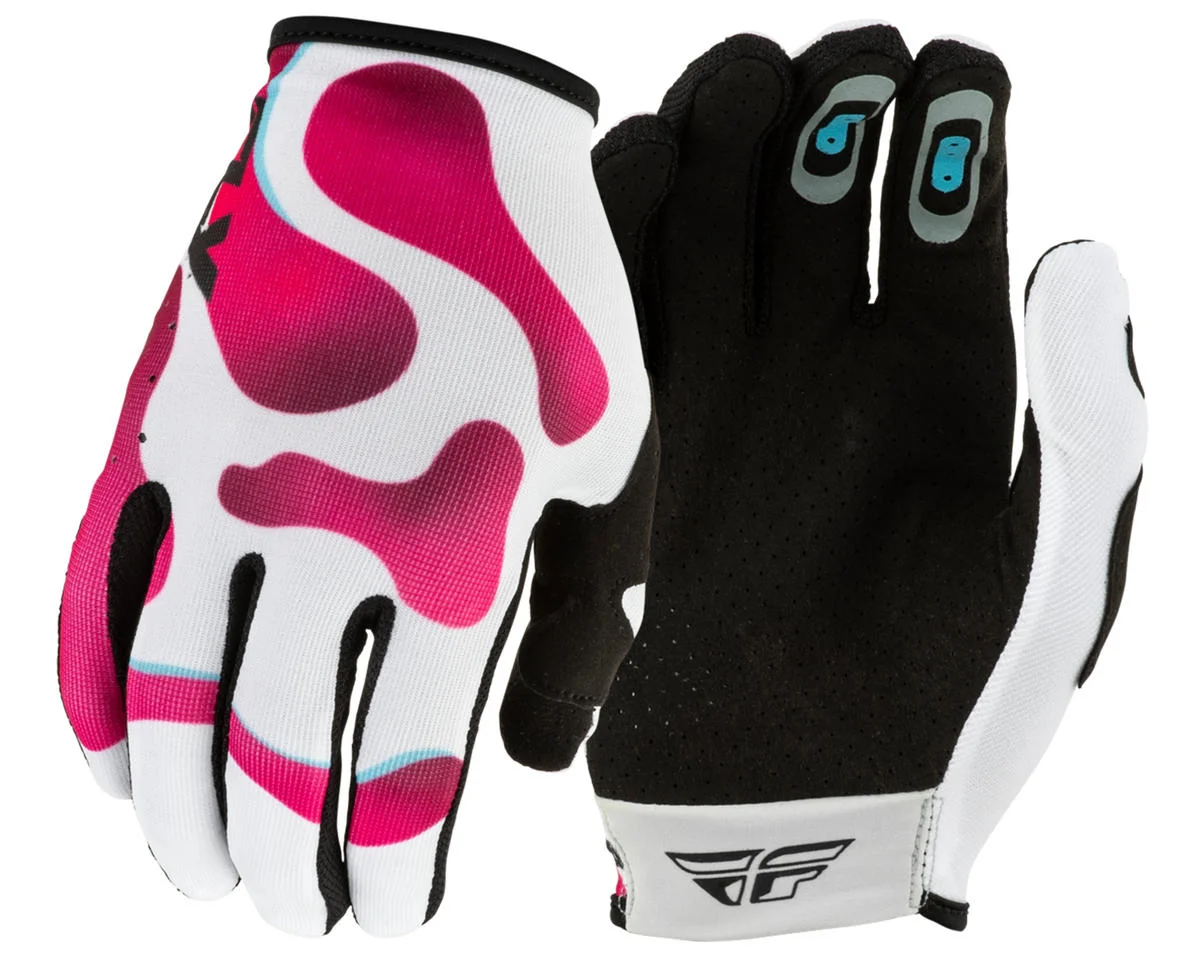Fly Racing Lite Vibe Gloves (White/Pink/Blue) (S)